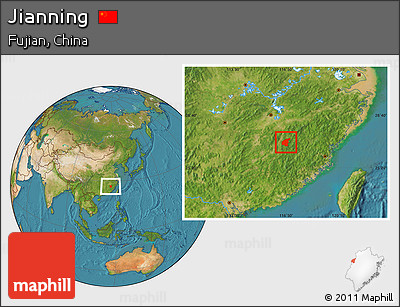 Satellite Location Map of Jianning