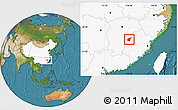 Satellite Location Map of Jianning, highlighted country