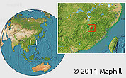 Satellite Location Map of Jianning
