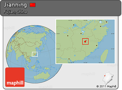 Savanna Style Location Map of Jianning