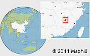 Savanna Style Location Map of Jianning, highlighted country
