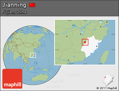 Savanna Style Location Map of Jianning, highlighted parent region
