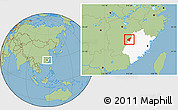 Savanna Style Location Map of Jianning, highlighted parent region