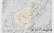 Shaded Relief Map of Jianning, desaturated