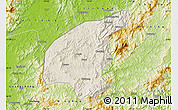 Shaded Relief Map of Jianning, physical outside