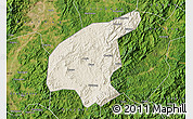 Shaded Relief Map of Jianning, satellite outside
