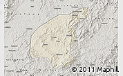 Shaded Relief Map of Jianning, semi-desaturated
