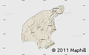 Shaded Relief Map of Jianning, single color outside