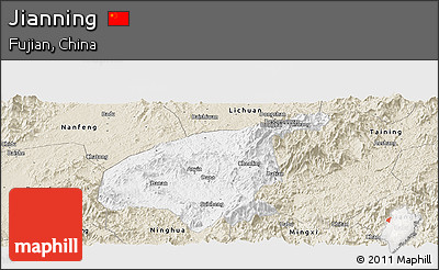 Classic Style Panoramic Map of Jianning