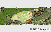 Physical Panoramic Map of Jianning, darken