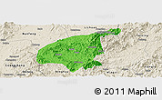 Political Panoramic Map of Jianning, shaded relief outside