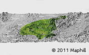 Satellite Panoramic Map of Jianning, lighten, desaturated