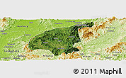 Satellite Panoramic Map of Jianning, physical outside
