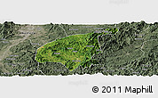 Satellite Panoramic Map of Jianning, semi-desaturated