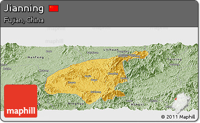 Savanna Style Panoramic Map of Jianning
