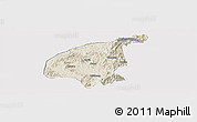Shaded Relief Panoramic Map of Jianning, cropped outside