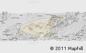 Shaded Relief Panoramic Map of Jianning, desaturated