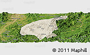 Shaded Relief Panoramic Map of Jianning, satellite outside