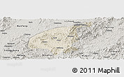 Shaded Relief Panoramic Map of Jianning, semi-desaturated