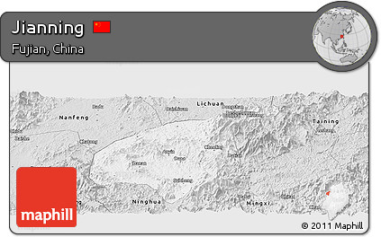 Silver Style Panoramic Map of Jianning