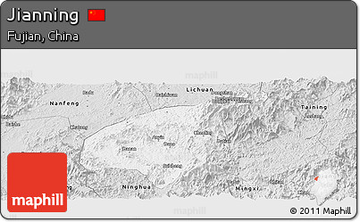 Silver Style Panoramic Map of Jianning