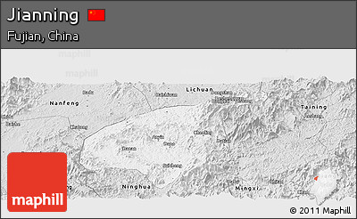 Silver Style Panoramic Map of Jianning