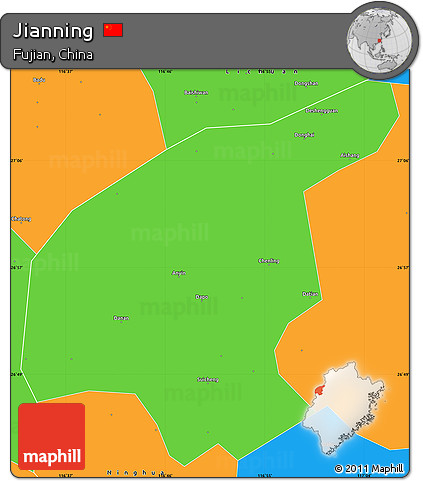 Political Simple Map of Jianning