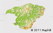 Physical 3D Map of Jianou, cropped outside