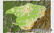 Physical 3D Map of Jianou, darken