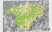 Physical 3D Map of Jianou, desaturated