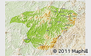 Physical 3D Map of Jianou, lighten
