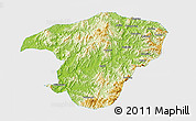 Physical 3D Map of Jianou, single color outside