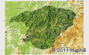 Satellite 3D Map of Jianou, physical outside