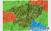 Satellite 3D Map of Jianou, political outside