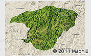 Satellite 3D Map of Jianou, shaded relief outside