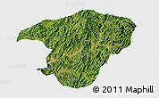 Satellite 3D Map of Jianou, single color outside