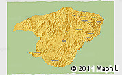 Savanna Style 3D Map of Jianou, single color outside