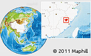 Physical Location Map of Jianou, highlighted country