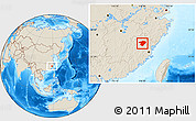 Shaded Relief Location Map of Jianou