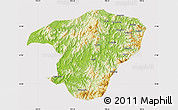 Physical Map of Jianou, cropped outside
