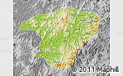 Physical Map of Jianou, desaturated