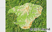 Physical Map of Jianou, satellite outside