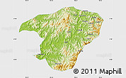 Physical Map of Jianou, single color outside