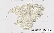 Shaded Relief Map of Jianou, cropped outside