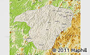 Shaded Relief Map of Jianou, physical outside