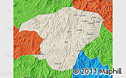Shaded Relief Map of Jianou, political outside