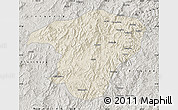 Shaded Relief Map of Jianou, semi-desaturated