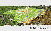 Physical Panoramic Map of Jianou, darken