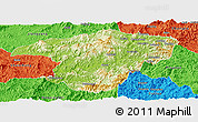 Physical Panoramic Map of Jianou, political outside