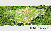 Physical Panoramic Map of Jianou, satellite outside